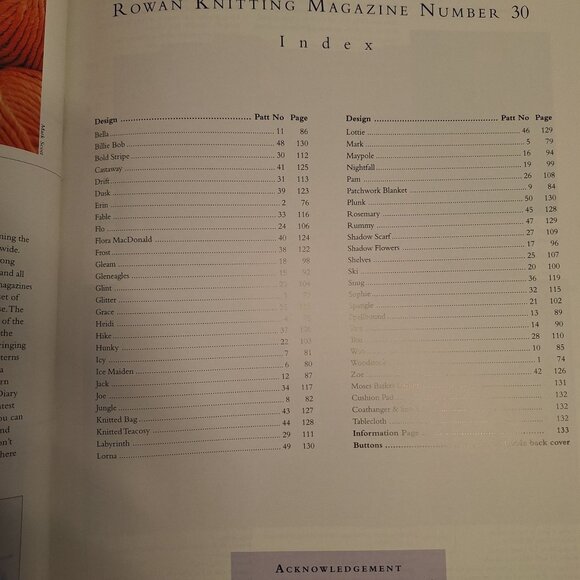 2001 Rowan Knitting Magazine Number 30 UK Over 40 Design Instructions Vintage - Picture 8 of 8